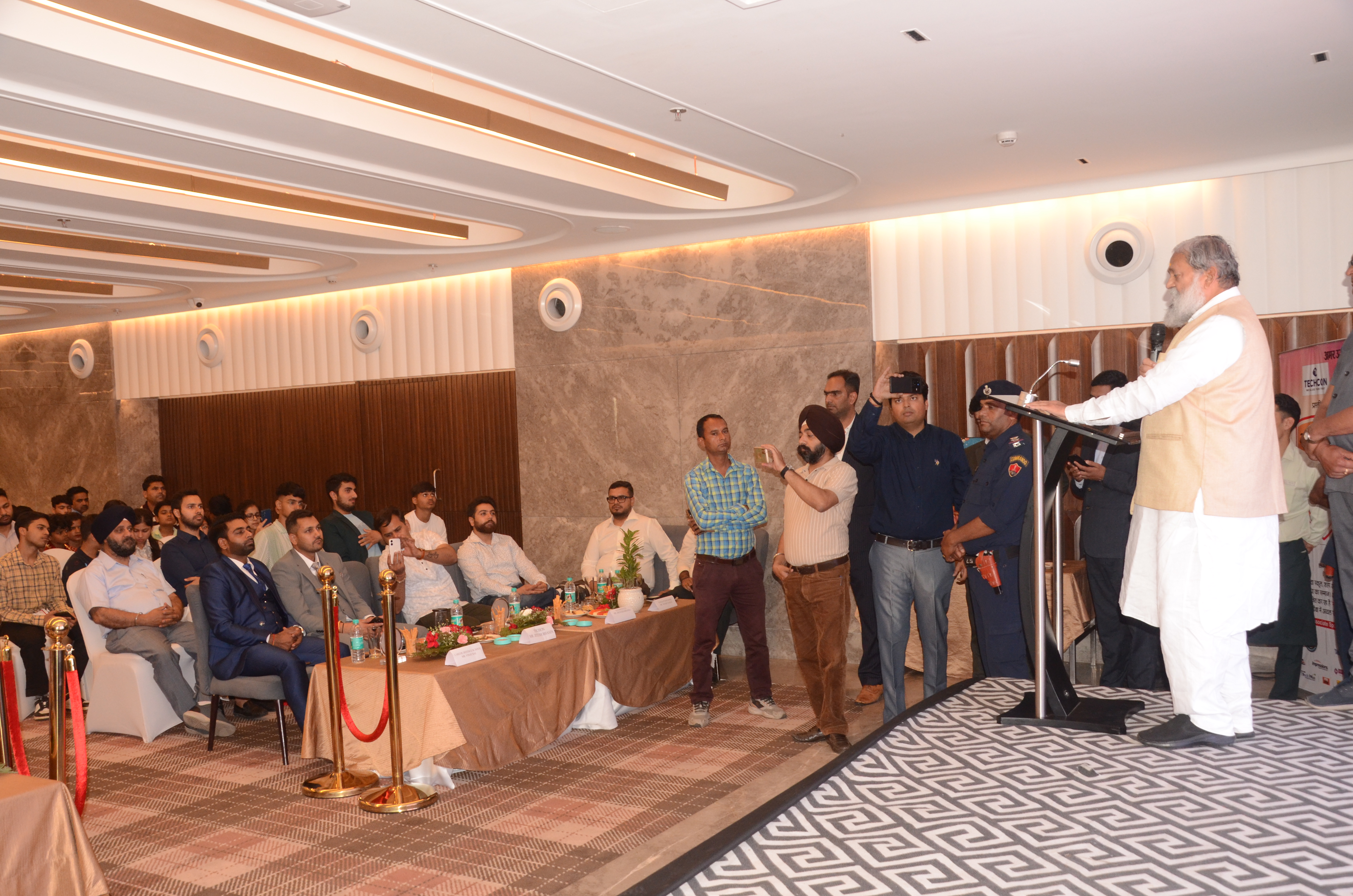 Minister Anil Vij addressing attendees