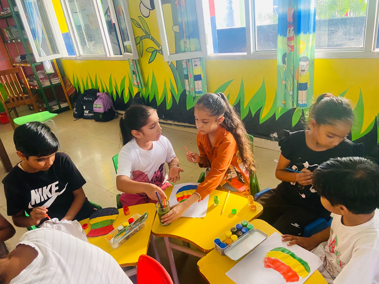 Junior students participating in a fun learning activity
