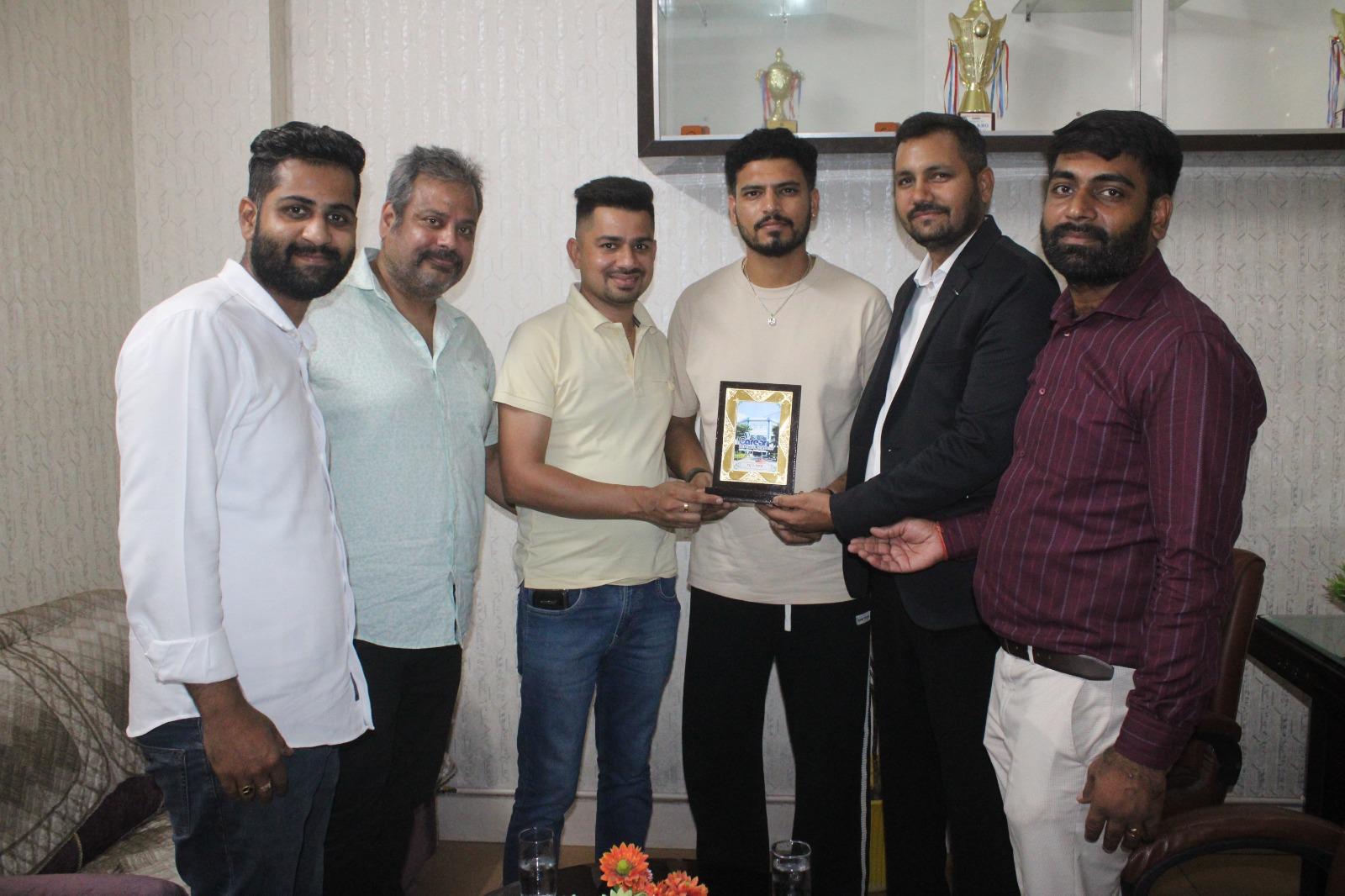 Felicitating Vaibhav Arora